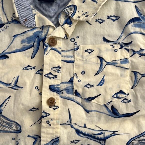 Adorable whale and shark button down - Picture 2 of 4